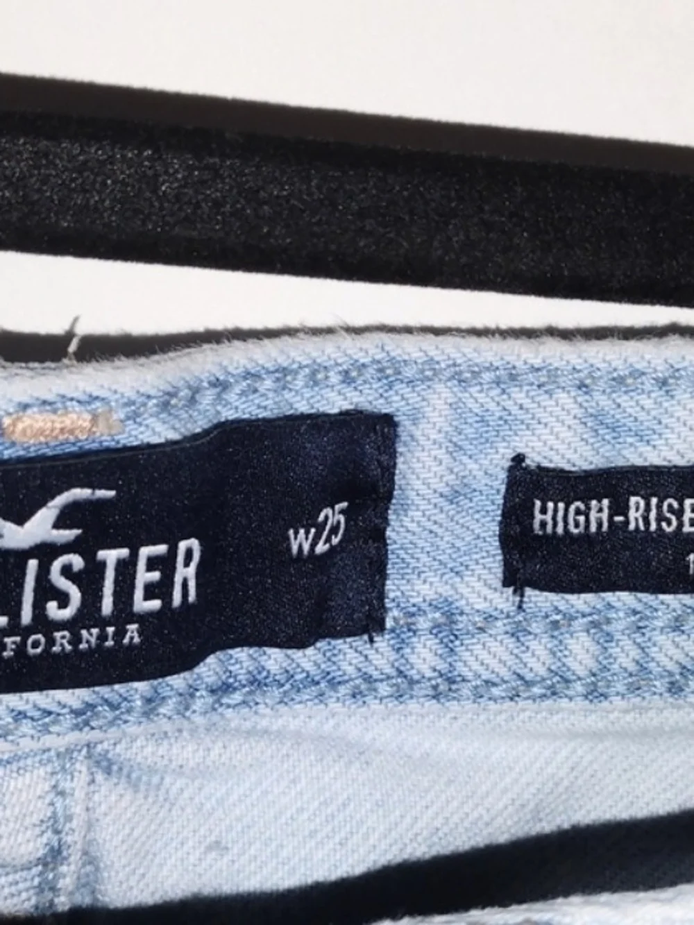 Hollister Pale Blue Distressed Roll-Hem Denim Shorts